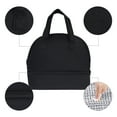 thumbnail image 3 of Unique Bargains Lunch Bag Insulated Bag Cute Tote Bag Black, 3 of 6