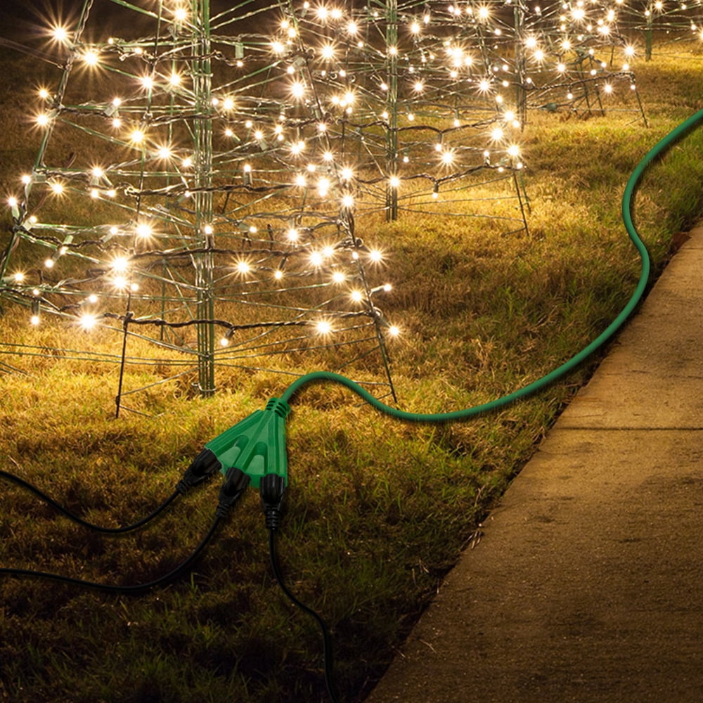Kasonic 50FT 16 Gauge Green 3 Outlets SJTW Extension Cord
