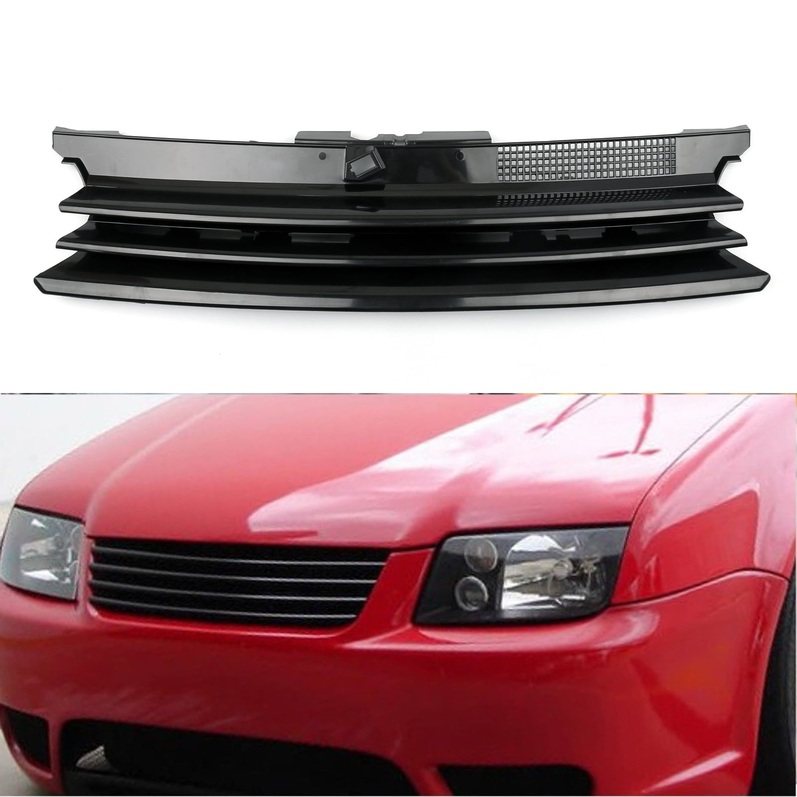 Vw Bora 1999-2005 Front Main Centre Grille Black Insurance Approved New 