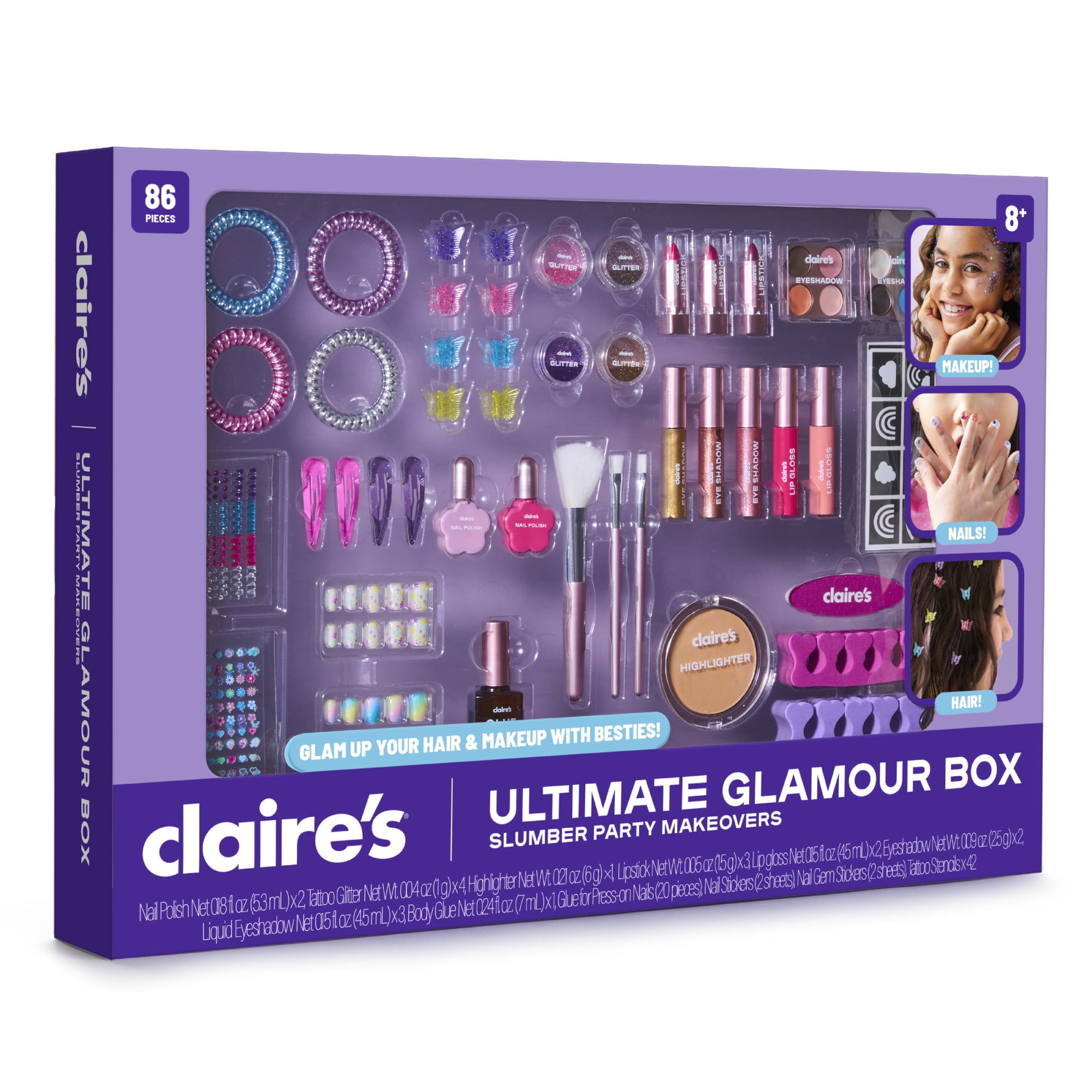 Claire's® Ultimate Glamour Box Slumber Party Makeover Set, Kids