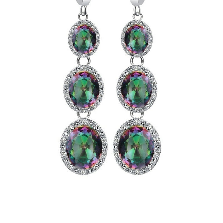 4pcs Jewelry Sets for Teen Girls Silver Teardrop Necklace Teardrop Earrings