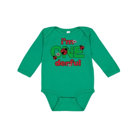 

Inktastic ONEderful Ladybug 1st Birthday Gift Baby Girl Long Sleeve Bodysuit