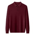 thumbnail image 4 of Chandail Tricoté Mince à Manches Longues pour Homme à Col Chemise Uni - Couche de Base Ajustée en Polyester Spandex, 4 of 4