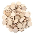 thumbnail image 6 of Landege 100 Pieces Hexagon Wooden Chips Unfinished Wood Slices for Crafts Painting Blank Cutouts Beige Wood Craft Supplies, 6 of 10