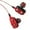 Red, variant on erfcxs A13 Clear Dual Speaker Unit Stereo In-Ear Wired Headphones With Mic, 3.5mm, Remote