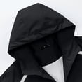 thumbnail image 6 of Men's Windbreakers Casual Loose Fitting Long Sleeved Zippered Hooded Jacket Black S Windbreaker Front-Zip Jacket, 6 of 6