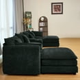 thumbnail image 5 of U Shaped Sectional Cloud Couch for Living Room,144" Comfy Fluffy Modular Sofa with Movable Ottoman Modern Chenille 6 Seat Sectional Sofa Set with Storage Box, Cup Holders,Black, 5 of 11