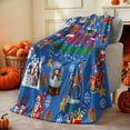 thumbnail image 3 of Blue Cute Christmas Fleece Throw Blanket for Adults and Women, Holiday Blanket for Couch and Sofa with Matching Printed Canvas Tote Bag, 3 of 7