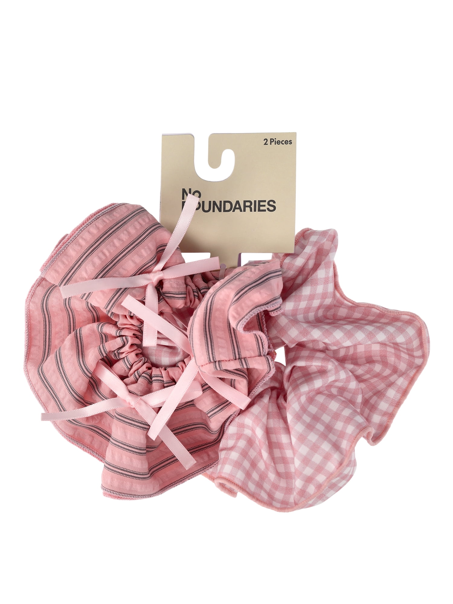 No Boundaries Ruffle Hair Ties, 2-Pack, Peach