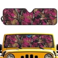 thumbnail image 2 of Yuyamidu Pink Wood Windshield Sun Shade for Jeep Wrangler TJ JK JKU JL JLU, Camo Hunting Car Winshield Sunshade, Blocking Heat and UV Rays, 2 of 7