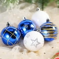 thumbnail image 5 of 30CT Christmas Balls Ornaments, 2.36 Inch Colored Shatterproof Plastic Decorative Baubles for Xmas Tree Decor, Blue & White, 60mm, 5 of 7