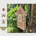 thumbnail image 5 of HOTBEST Woonden Multi Habitat Insect House Bee Butterfly House Hanging Insect Hotel Outdoor Garden Decorative Beneficial Insect Habitat 29.5x15x4CM, 5 of 8
