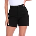 thumbnail image 7 of HDE Women's Twill Chino Shorts 5" Inseam Tailored High Waisted Stretch Short Black - S, 7 of 7