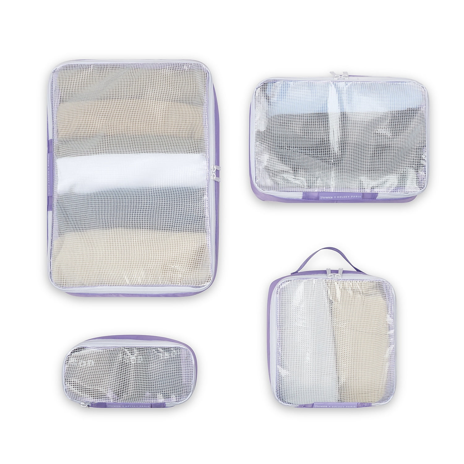 Florence by Mills x DELSEY PARIS No Drama 4-Piece Polyester Packing Cube Set Lavender (F4398103628)
