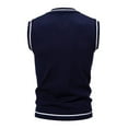thumbnail image 3 of ZCFZJW Mens Sweater Vest Casual Sleeveless V Neck Sweaters Striped Cable Knit Vests Lightweight Slim Fit Pullover Jumper Sweaters Tops Navy XXXL, 3 of 3