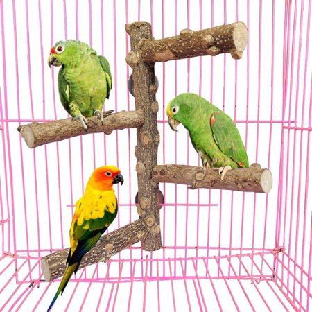 Perches ,Wooden Pole Hanging Training Toy .Paw Grinding Standing Stick .Pet Parrot Chewing Bite Budgies Cockatiels Macaws