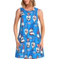 thumbnail image 1 of Balery Gnomes in USA Vestidos de verano para mujer con estampado: vestido holgado sin mangas, vestido playero informal y cómodo para días calurosos., 1 of 7