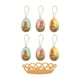 thumbnail image 1 of 6 huevos de Pascua con canasta para decorar, ideales como regalo de fiesta. Estampado de conejo marrón, 1 of 9