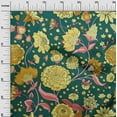 thumbnail image 3 of oneOone Polyester Spandex Teal Green Fabric Asian Chinese Flower Craft Projects Decor Fabric Printed By The Yard 56 Inch Wide, 3 of 5