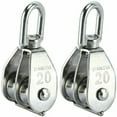 thumbnail image 1 of 2-pack 304 Stainless Steel Double Wheel Block with Double Wheel Swivel Hook (M20), 1 of 5