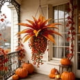 thumbnail image 5 of AYktou Fall Artificial Hanging Plants, 31.5 Inch Orange Fern Hanging Basket Plants Props Fall Leaves Garland, Autumn Wall Hanging Leaf Vines for Thanksgiving Halloween Door Frame Fireplace Decor, 5 of 8