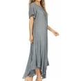 thumbnail image 3 of Sakkas Egan Long Embroidered Caftan Dress / Cover Up With Embroidered Cap Sleeves - A-Azur - One Size Regular, 3 of 5