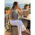 thumbnail image 2 of DARING DIVA Women's Gingham Summer Crop Tank Tops Button Back Sleeveless Shirts S Black, 2 of 7