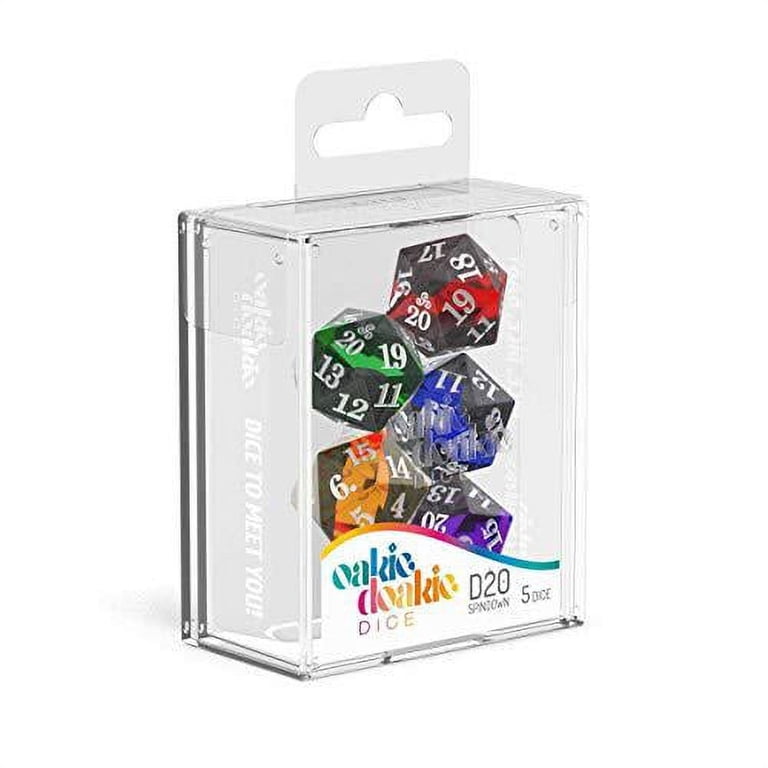 Oakie Doakie D20 Spindown Dice Set - 5 Pack Metal Dice For MTG & Games