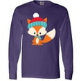 thumbnail image 3 of Inktastic Cute Fox, Fox With Hat And Scarf, Orange Fox Long Sleeve T-Shirt, 3 of 5