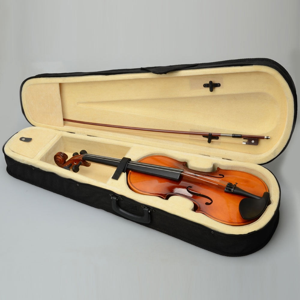16" Wooden Acoustic Viola set for Adults and Beginners, Solid Vintage-Inspired Handmade Wooden Violas with Case, Bow, Rosin, Full Size Viola Instrument, Brown