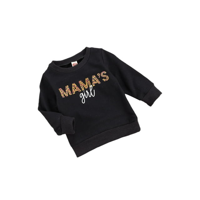 xiaxaixu Baby Girls Long Sleeve Round Collar Letter Pattern Pullover Sweatshirt