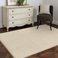 thumbnail image 3 of Cream 2.7x5 Area Rugs, Farmhouse Burlap Solid Beige Color Modern Linen Texture Non-Skid Rubber Backing Large Rectangle Rugs - Living Room Bedroom Home Office, Indoor Floor Mat Carpets Washable Rug, 3 of 9