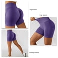 thumbnail image 4 of Pantalones cortos de yoga de cintura alta para mujer, control de barriga, pantalones cortos atléticos sin costuras para gimnasio en casa, correr, entrenamiento Lyons Blue S, 4 of 5