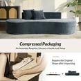 thumbnail image 4 of Tina's Home Modern Minimalist 3-Seater Blue Sofa for Adult Living Room Couch with Curved Design No Assembly Required, 4 of 8