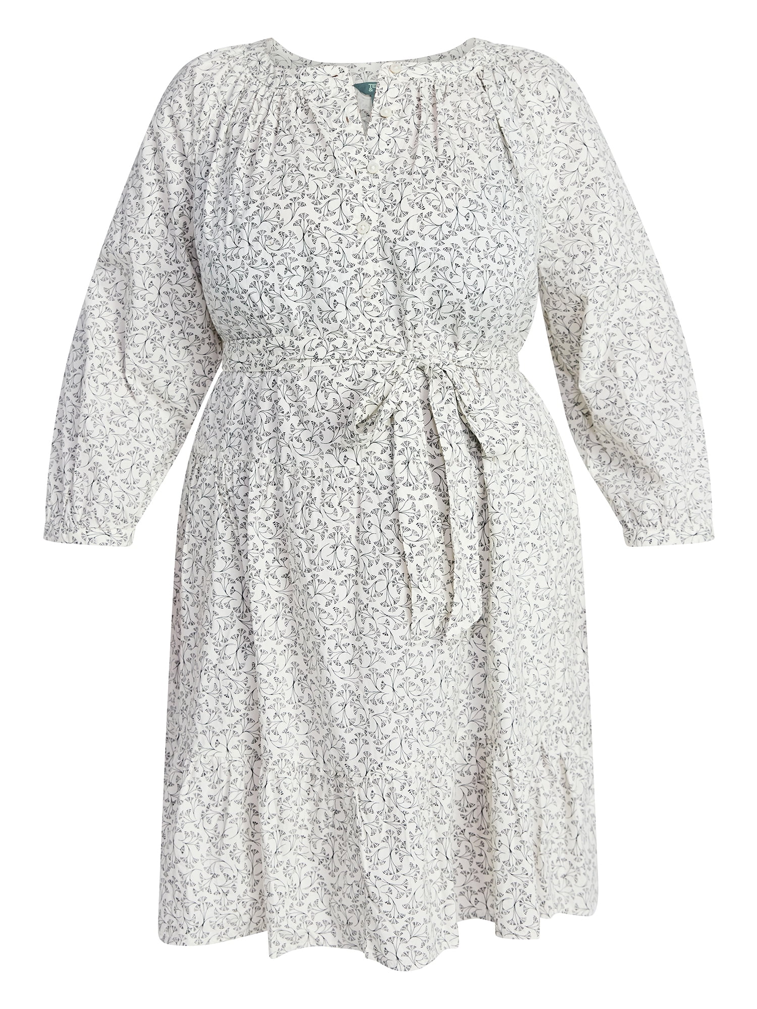 Terra & Sky Women's Plus Size Mini Tiered Shirt Dress, Sizes 0X-4X