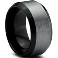 thumbnail image 2 of Charming Jewelers Tungsten Wedding Band Ring 10mm for Men Women Comfort Fit Black Beveled Edge Polished Brushed Lifetime Guarantee Size 10, 2 of 5