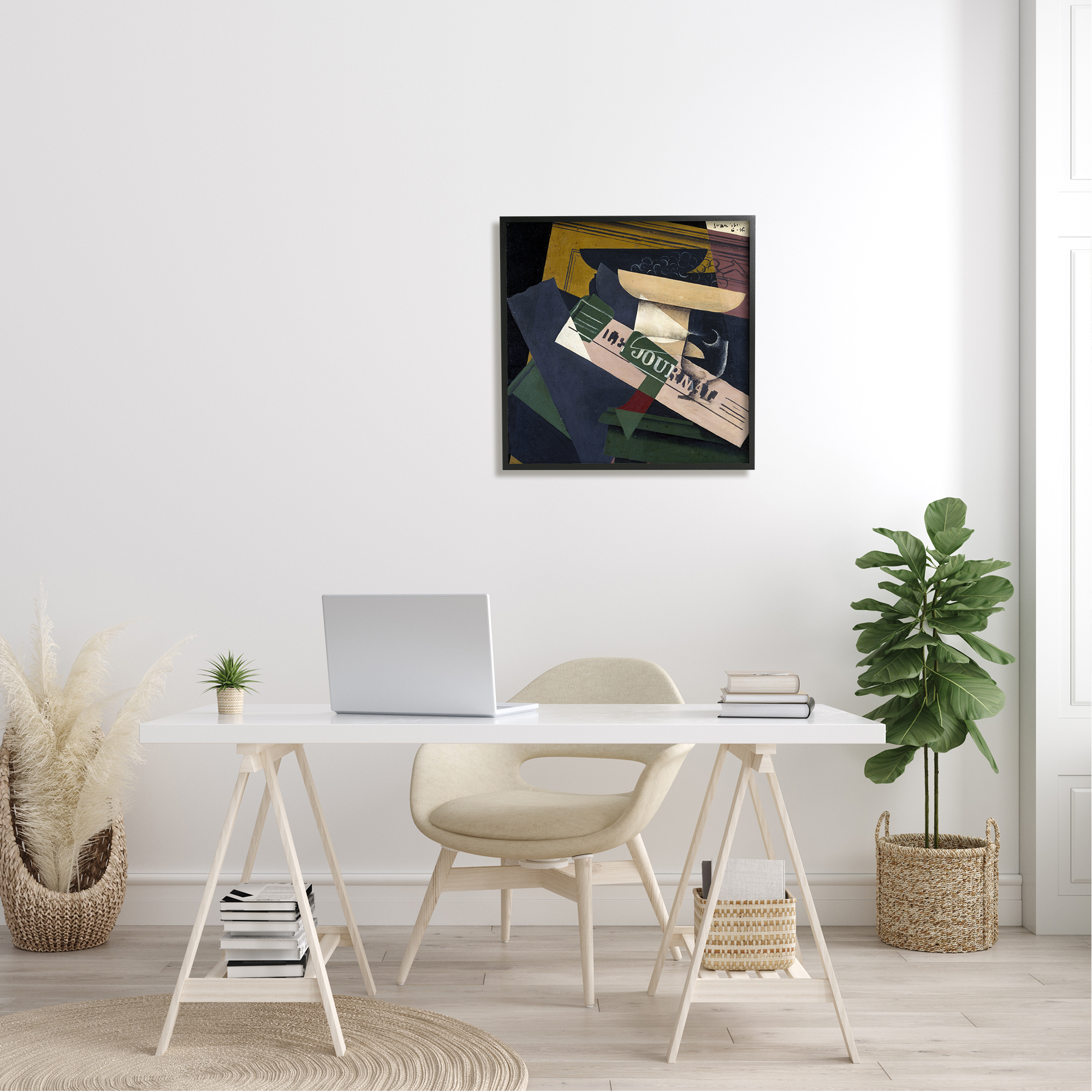 Stupell Industries Le Raisins Juan Gris Classic Abstract Painting Painting Black Framed Art Print Wall Art, Design by one1000paintings