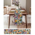 thumbnail image 3 of nqOlkjepod Blue Yellow Flowers Table Runner 90 Inches Long Farmhouse Dress Scarves, Spring Daisy Pastoral Botanical Dining Tablerunner for Coffee Table/Kitchen Island/Party Décor, 13" x 90", 3 of 8