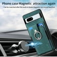 thumbnail image 5 of ELEHOLD Wallet Case for Google Pixel 7A,with Card Holder 360° Rotation Ring Holder Stand Function Shockproof Anti-Scratch Protective Luxury Leather Purse Case,green, 5 of 8
