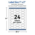 thumbnail image 6 of Avery Waterproof Oval Labels with Sure Feed, 1" x 2", 2400 Total, 6 of 12