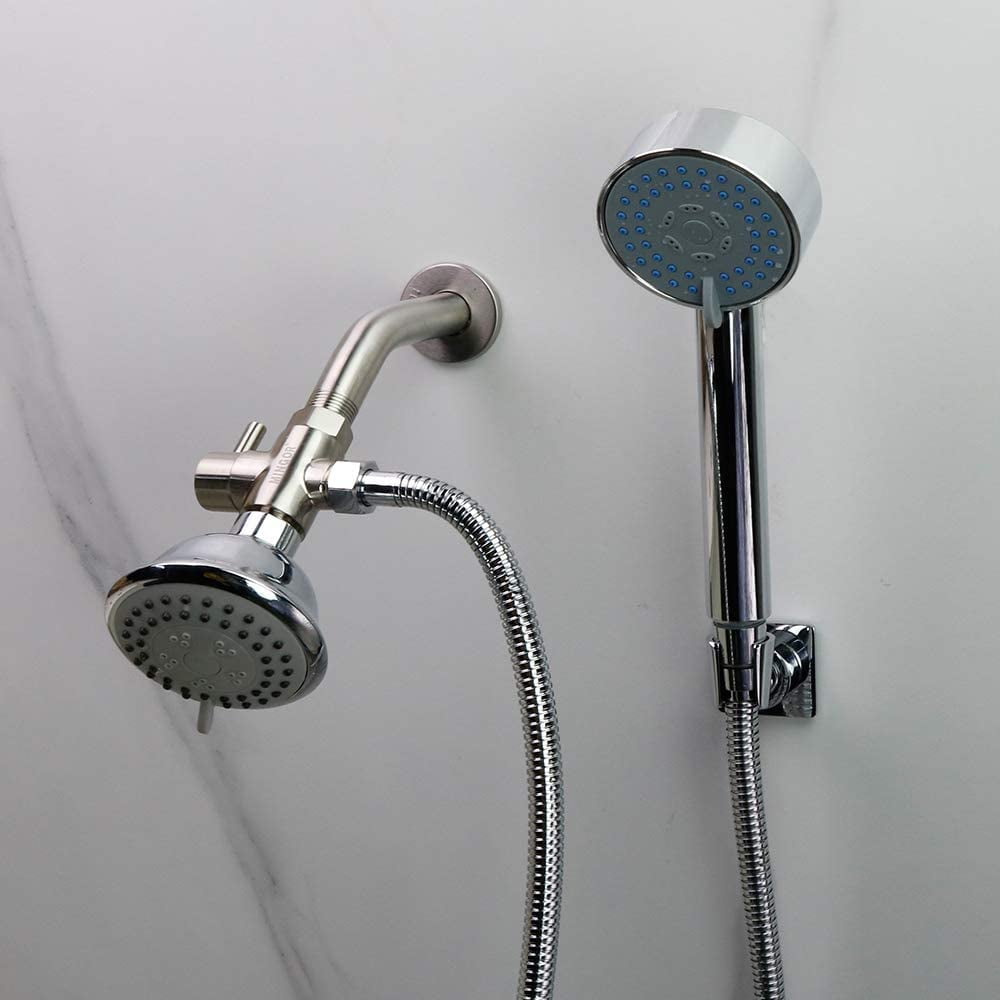3-Way 1/2 Shower Arm Diverter Valve Brass Nickel Bathtub Handshower Flow Control 