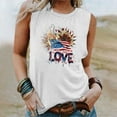 thumbnail image 2 of JURANMO Womens Tank Tops Sleeveless Patriotic Shirts 4th of July America Flag Graphic Tees Shirt Summer Casual Crew Neck T-Shirt Workout Top Multicolor S Lightning Sales of Today Prime, 2 of 5
