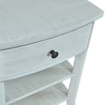 thumbnail image 3 of MUSEHOMEINC Rustic Wood 3-Tier Nightstand with Storage Shelf and Drawer, White Washed Finish, 3 of 7