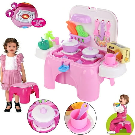 Kids Kitchen  Cooking Set  Toy with Play Food Kitchen  