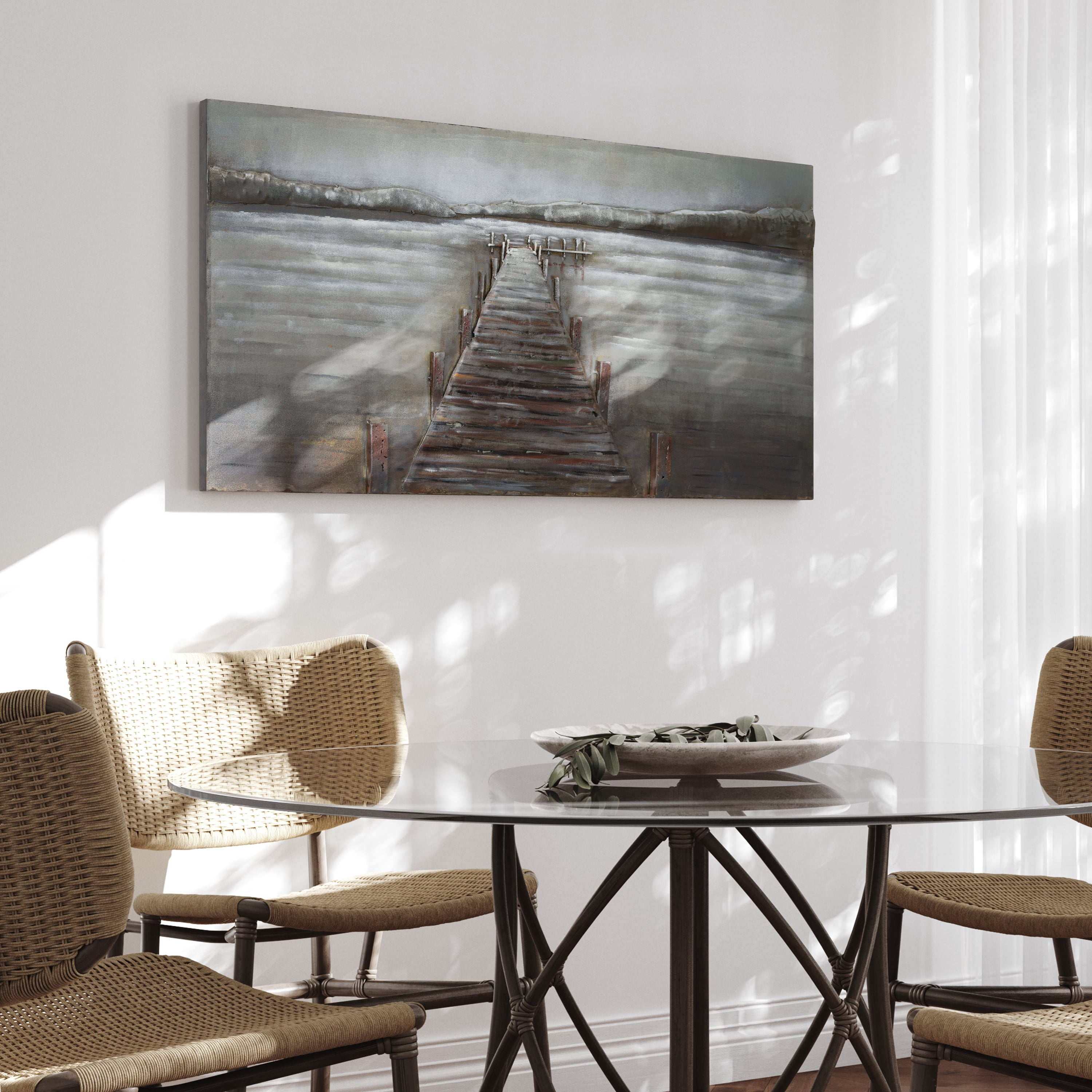 Empire Art Direct PMO-140127-4824 Primo Mixed Media Hand Painted Iron Wall Sculpture - Pier