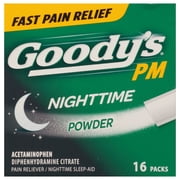 Goody's PM For Pain with Sleeplessness Nighttime Powder, Sleep Support, 16 Powder Sticks