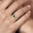 thumbnail image 4 of Gem Stone King 925 Sterling Silver Green Nano Emerald Infinity Ring for Women (0.57 Cttw, Heart Shape 4MM, Gemstone May Birthstone, Size 8), 4 of 6