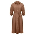 thumbnail image 5 of Utoimkio Shirt Dress for Women Casual Button Down Long Sleeve Turndown Collar Belted Midi Dresses for Women Fall Daily Short Dress, 5 of 9