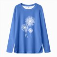thumbnail image 4 of HCNTES Girls Long Sleeve T Shirts Kids Fall Tops Star Print Crewneck Basic Tees(Blue,13-14 Years), 4 of 4