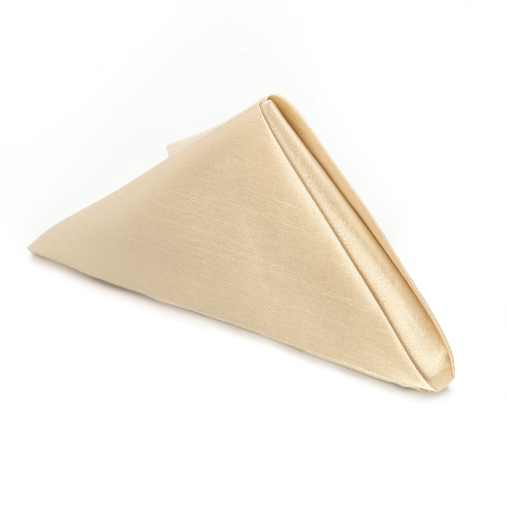 18 in. Shantung Silk Napkins Beige (1 Dozen)